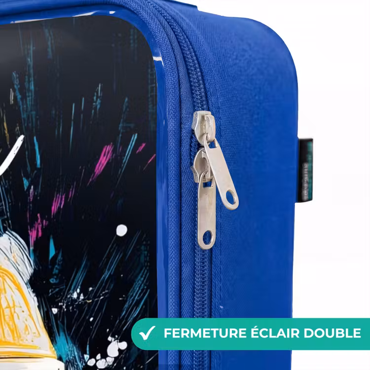 Valise enfant avec nom - Bleu - Casque de course - Abstrait - Peinture - Coloré — 7