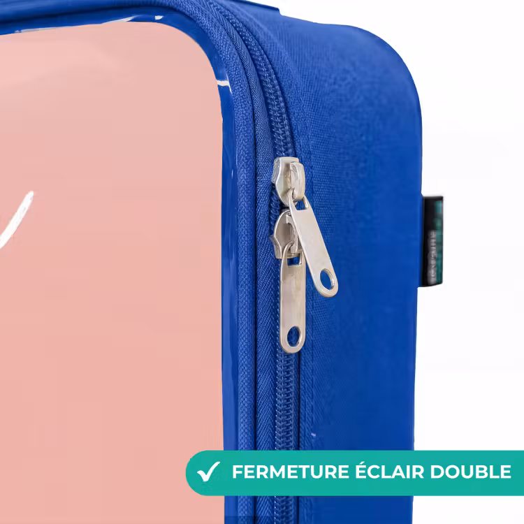 Valise enfant avec nom - Bleu - Pingouin - Points - Rose - Minimaliste — 7