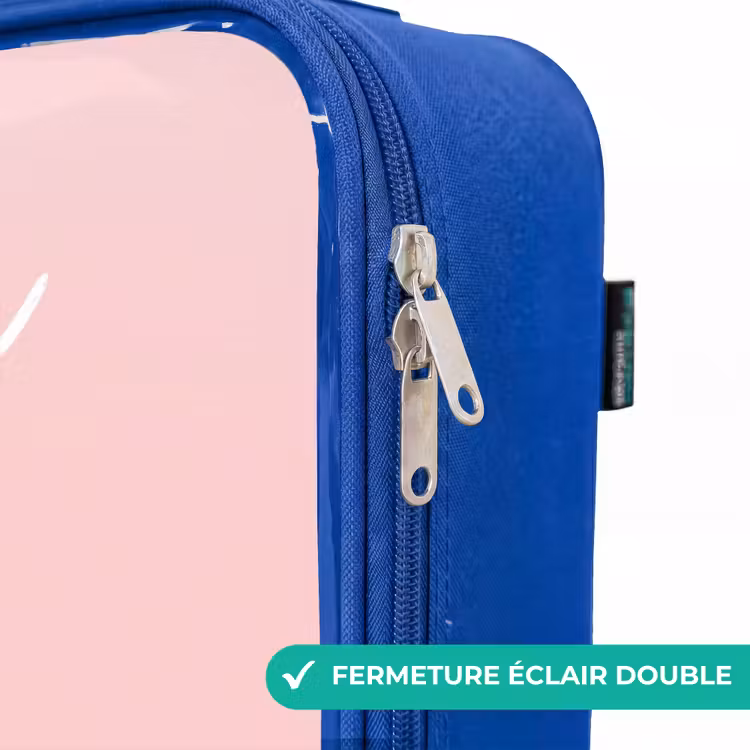 Valise enfant avec nom - Bleu - Sourire - Loutre - Rose - Illustration — 7