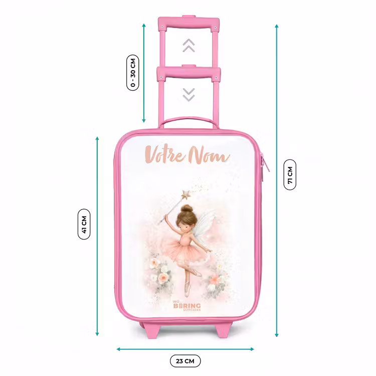 Valise enfant avec nom - Rose - Fée ballerine en rose — 6