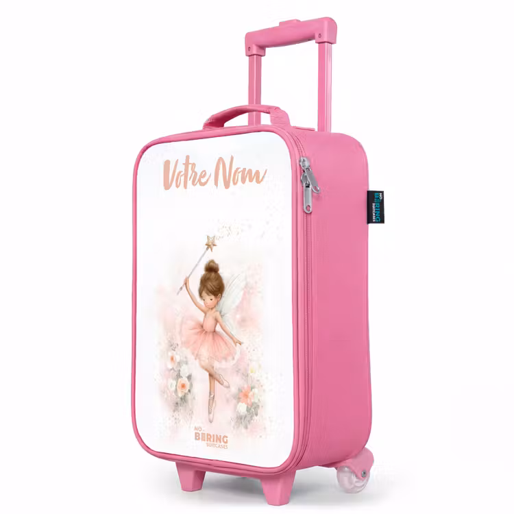 Valise enfant avec nom - Rose - Fée ballerine en rose — 8
