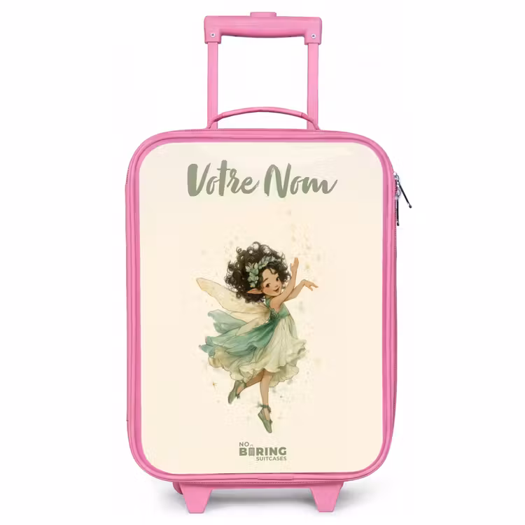 Valise enfant avec nom - Rose - Fée de la forêt dansante — 1