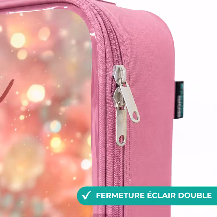 Valise enfant avec nom - Rose - Fée des fleurs dans un monde de conte de fées rose — 7