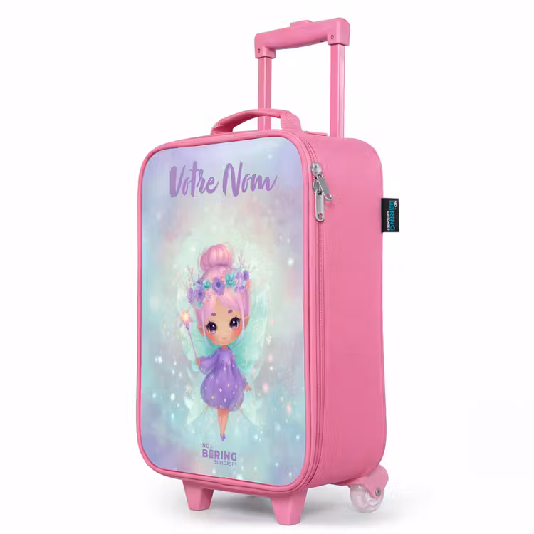 Valise enfant avec nom - Rose - Fée des fleurs en pastel brillant — 8