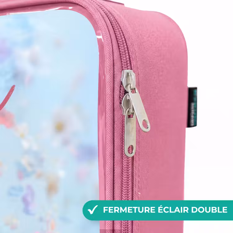 Valise enfant avec nom - Rose - Fée papillon dans l'air des fleurs — 7