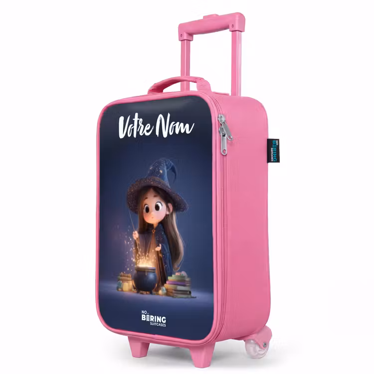 Valise enfant avec nom - Rose - Fille enchantée avec chaudron — 8