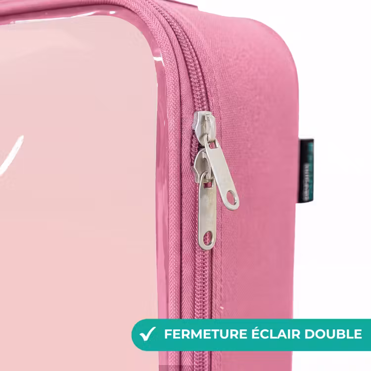 Valise enfant avec nom - Rose - Girafe - Cils - Minimaliste - Rose — 7