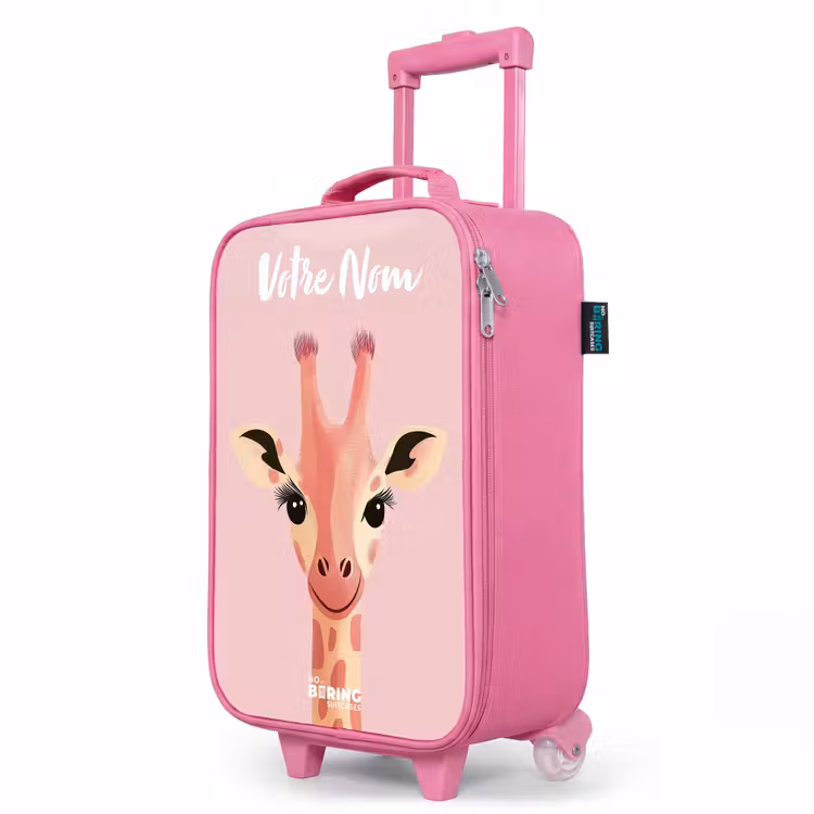 Valise enfant avec nom - Rose - Girafe - Cils - Minimaliste - Rose — 8