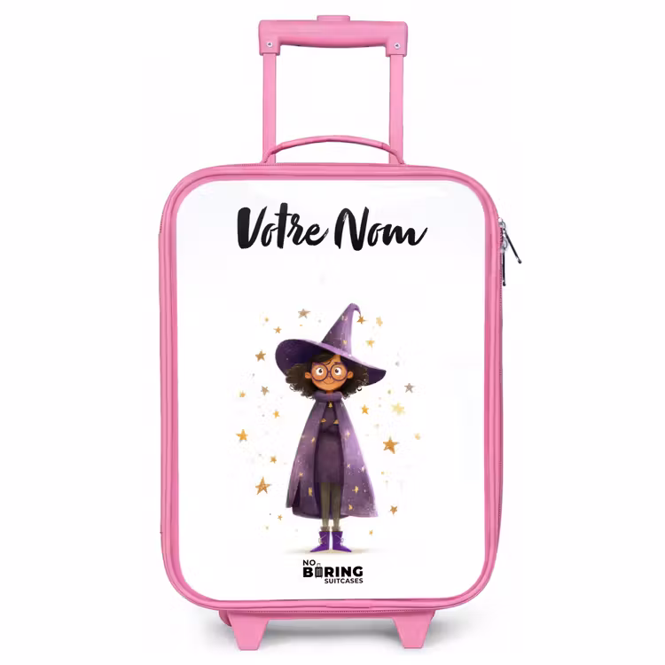 Valise enfant avec nom - Rose - La cape violette du sorcier — 1
