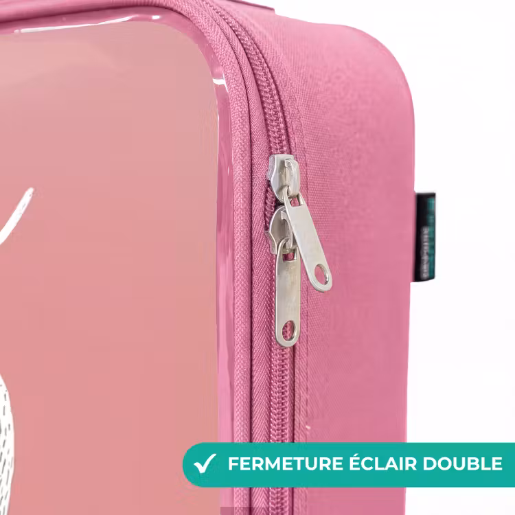 Valise enfant avec nom - Rose - Lapin - Blush - Pois - Rose — 7