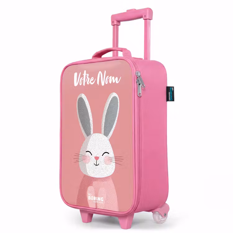 Valise enfant avec nom - Rose - Lapin - Blush - Pois - Rose — 8