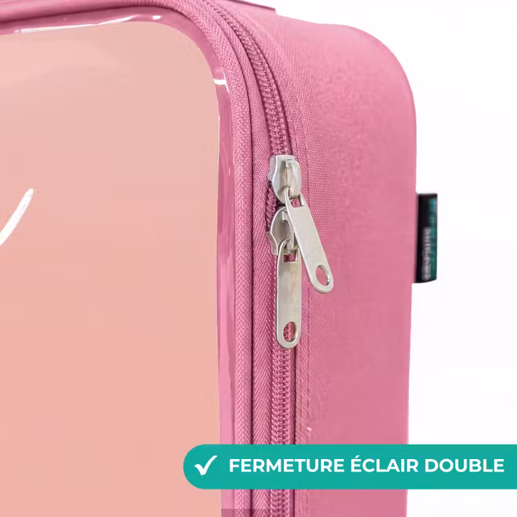 Valise enfant avec nom - Rose - Pingouin - Points - Rose - Minimaliste — 7