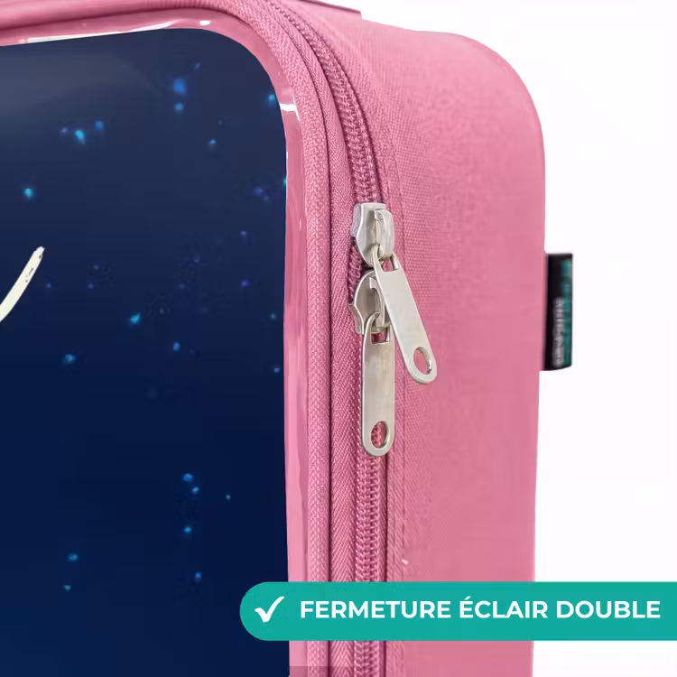 Valise enfant avec nom - Rose - Sorcière au clair de lune — 7
