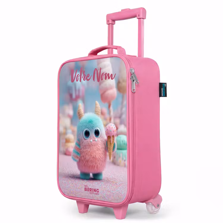 Valise enfant avec nom - Rose - Sweet Monster Candy Adventure — 8