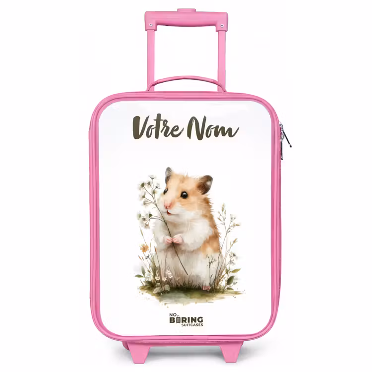 Valise enfant avec nom - Rose - Animal - Nature - Hamster — 1