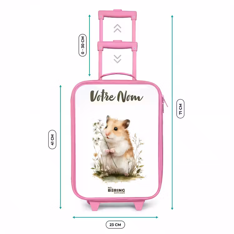 Valise enfant avec nom - Rose - Animal - Nature - Hamster — 6