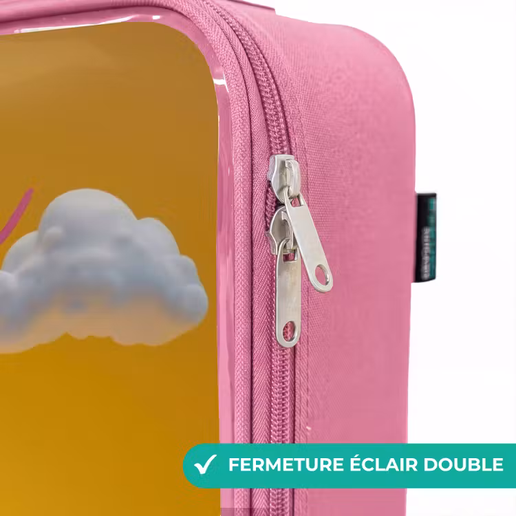 Valise enfant avec nom - Rose - Bonbons - Monstre - Arc-en-ciel — 7