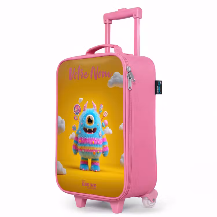 Valise enfant avec nom - Rose - Bonbons - Monstre - Arc-en-ciel — 8