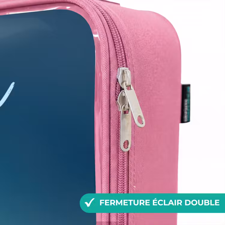 Valise enfant avec nom - Rose - Créature rêveuse sur la lune — 7