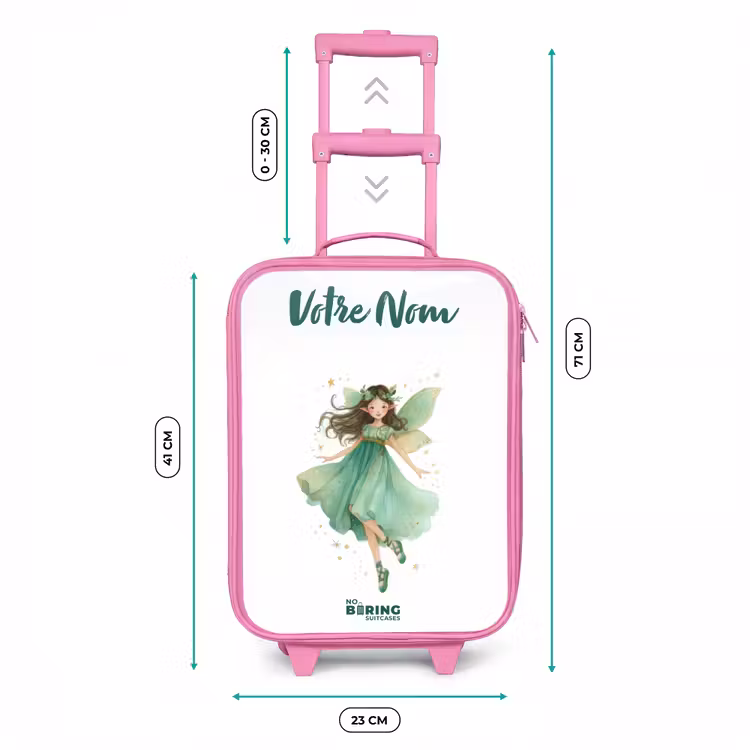 Valise enfant avec nom - Rose - Elfe vert flottant — 6