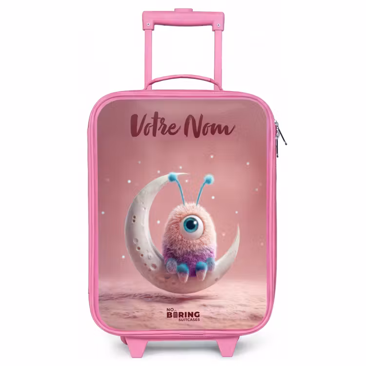 Valise enfant avec nom - Rose - Fauteuil à bascule avec Fluffy Weasel — 1