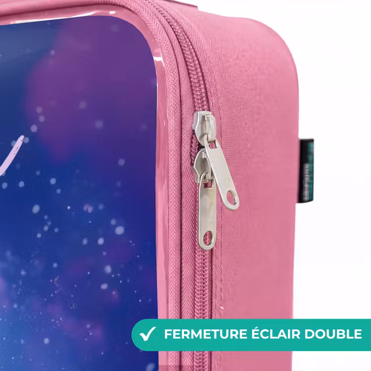 Valise enfant avec nom - Rose - Joyeuse paire d'yeux dans l'espace — 7
