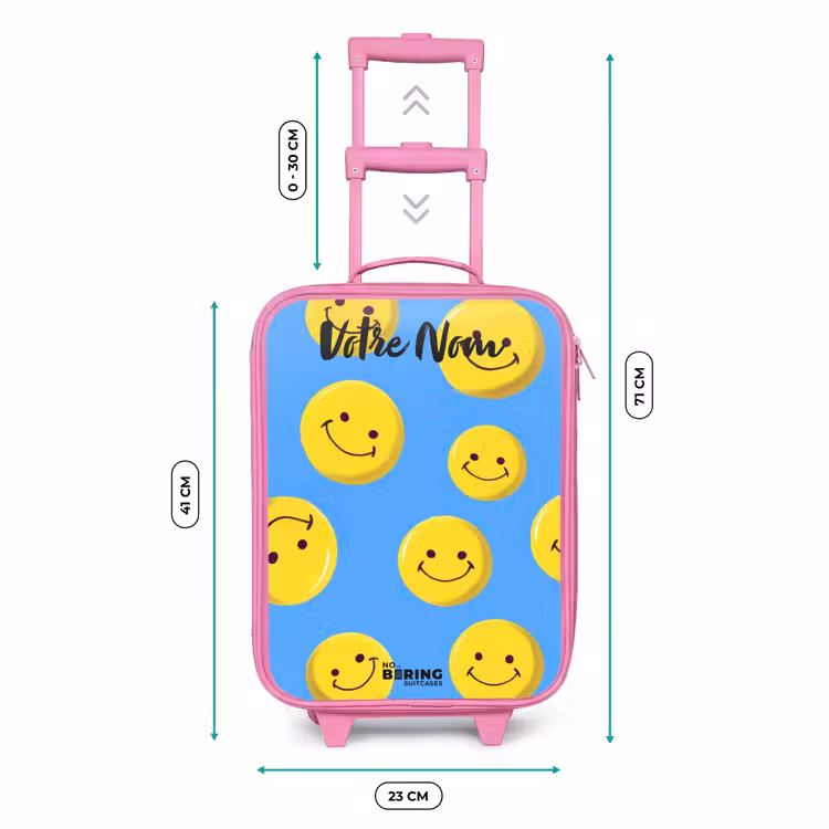 Valise enfant avec nom - Rose - Joyeuse pluie souriante — 6