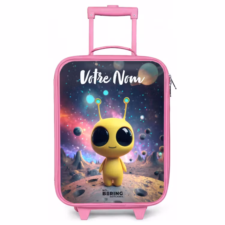 Valise enfant avec nom - Rose - Joyeux petit extraterrestre — 1