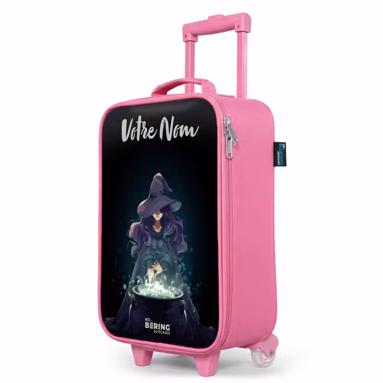 Valise enfant avec nom - Rose - Sorcière - Chaudron - Magie — 8