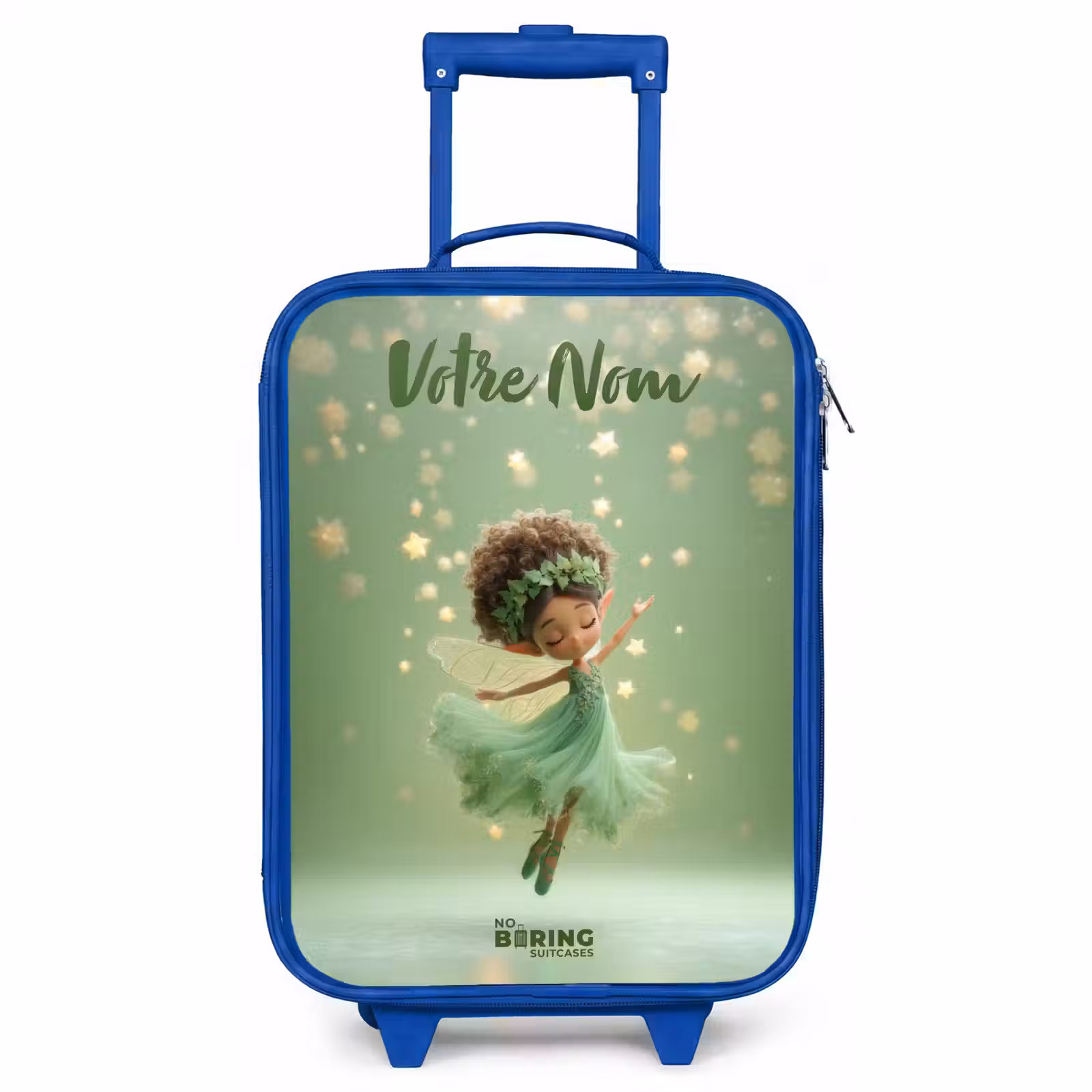 Valise enfant avec nom - Bleu - Fée dansante dans la lumière verte — 1