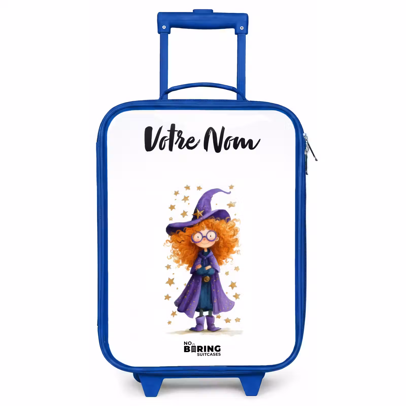Valise enfant avec nom - Bleu - La magie des étoiles avec les boucles — 1