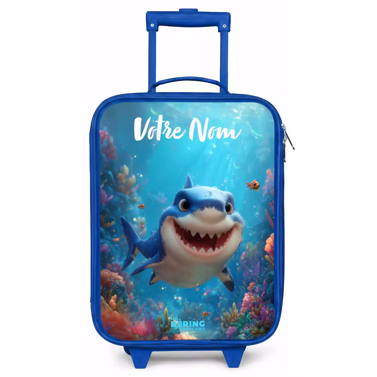 Valise enfant avec nom - Bleu - Récif - Corail - Requin - Animal — 1