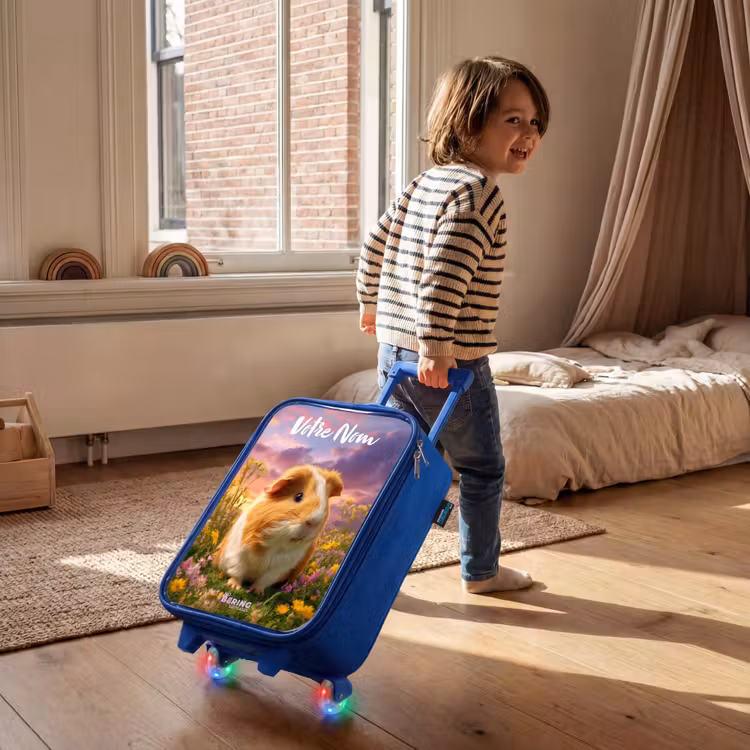 Valise enfant avec nom - Bleu - Cochon d'Inde - Nature - Animal — 2