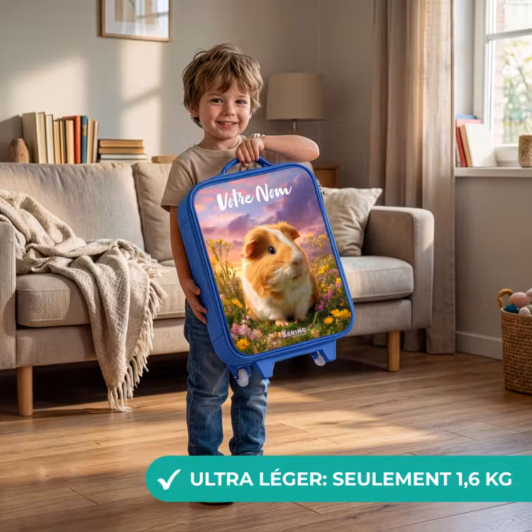 Valise enfant avec nom - Bleu - Cochon d'Inde - Nature - Animal — 3