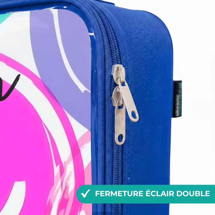 Valise enfant avec nom - Bleu - Explosion de sourires colorés — 7