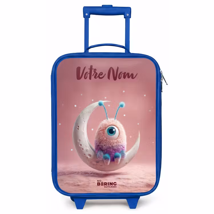 Valise enfant avec nom - Bleu - Fauteuil à bascule avec Fluffy Weasel — 1