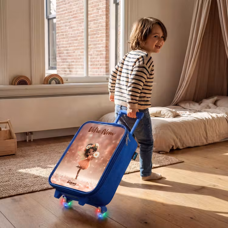 Valise enfant avec nom - Bleu - Fée avec marguerites — 2