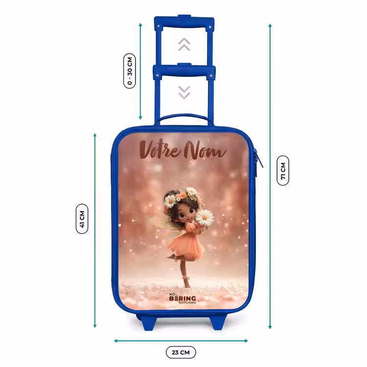 Valise enfant avec nom - Bleu - Fée avec marguerites — 6