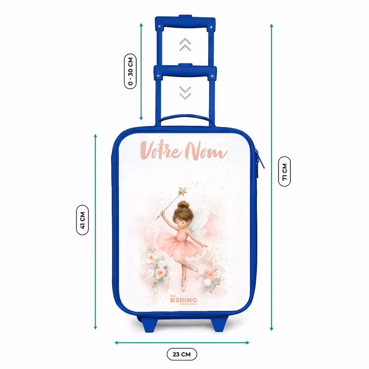Valise enfant avec nom - Bleu - Fée ballerine en rose — 6