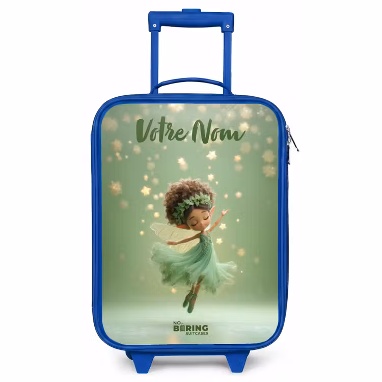 Valise enfant avec nom - Bleu - Fée dansante dans la lumière verte — 1