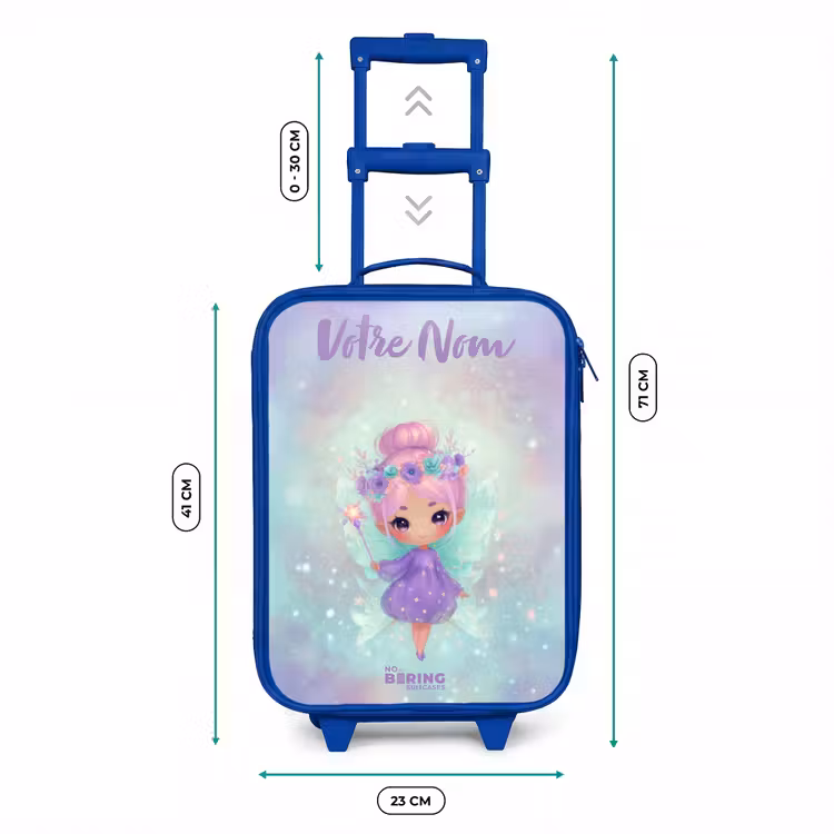 Valise enfant avec nom - Bleu - Fée des fleurs en pastel brillant — 6