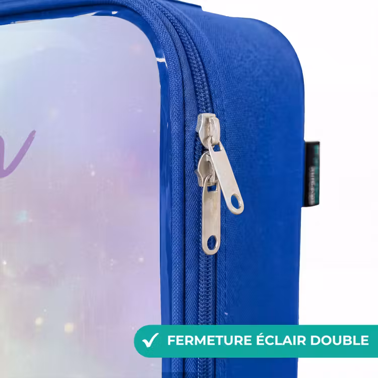 Valise enfant avec nom - Bleu - Fée des fleurs en pastel brillant — 7