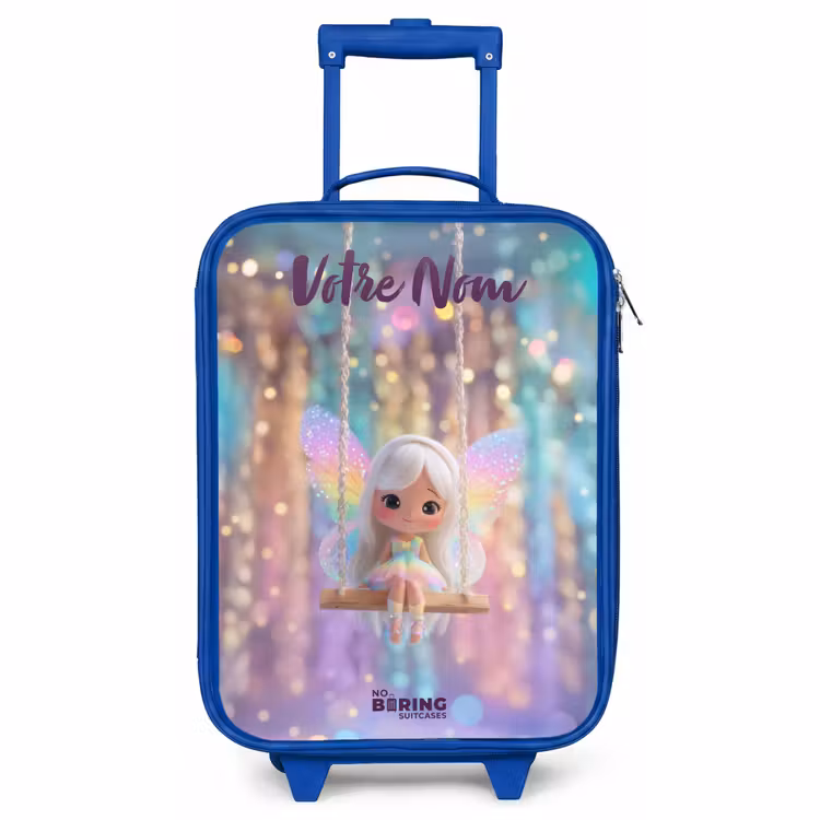 Valise enfant avec nom - Bleu - Fée - Elfe - Arc-en-ciel — 1