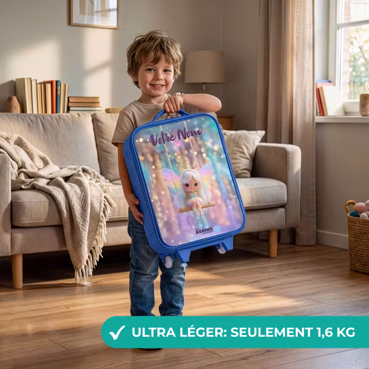 Valise enfant avec nom - Bleu - Fée - Elfe - Arc-en-ciel — 3
