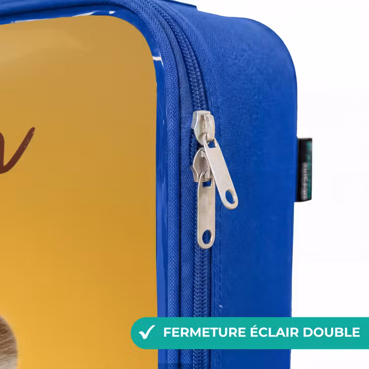 Valise enfant avec nom - Bleu - Hamster - Noyer - Animal — 7
