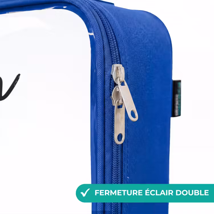 Valise enfant avec nom - Bleu - Illustration de l'étoile de mer orange — 7