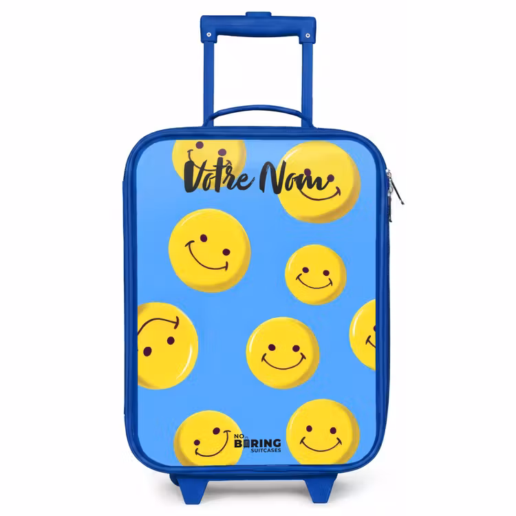 Valise enfant avec nom - Bleu - Joyeuse pluie souriante — 1