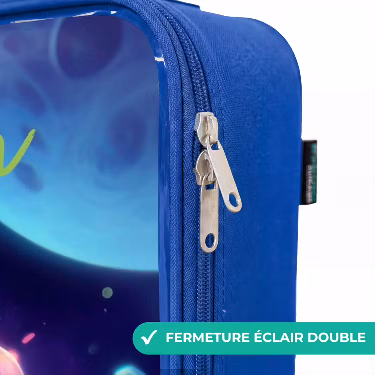 Valise enfant avec nom - Bleu - Joyeuse rencontre dans l'espace — 7