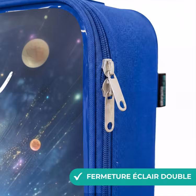 Valise enfant avec nom - Bleu - Joyeux amis extraterrestres — 7