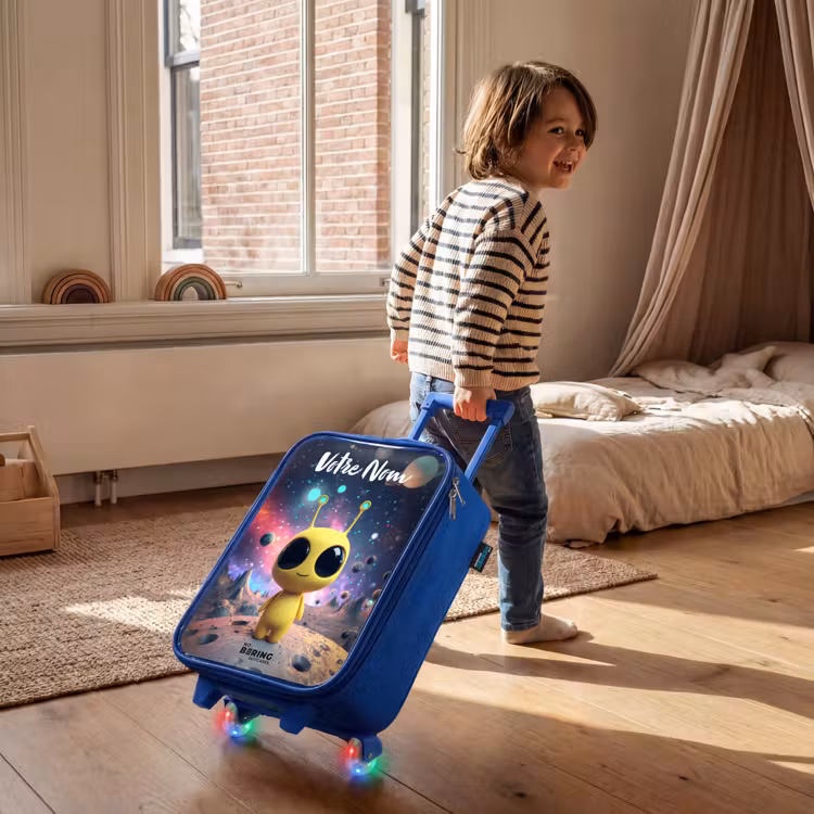 Valise enfant avec nom - Bleu - Joyeux petit extraterrestre — 2